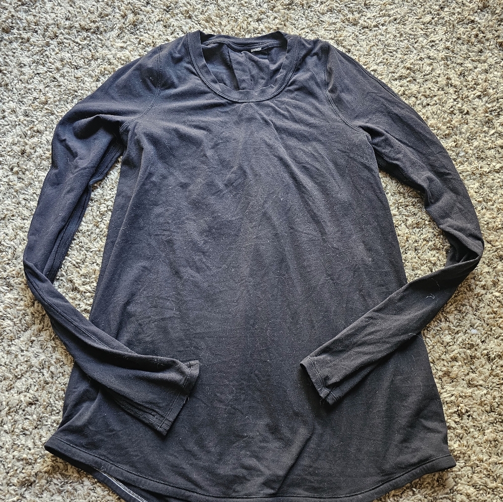 Lululemon Sporty Outdoor Women's Black Long Sleeve Top Size S-M - Picture 2 of 8